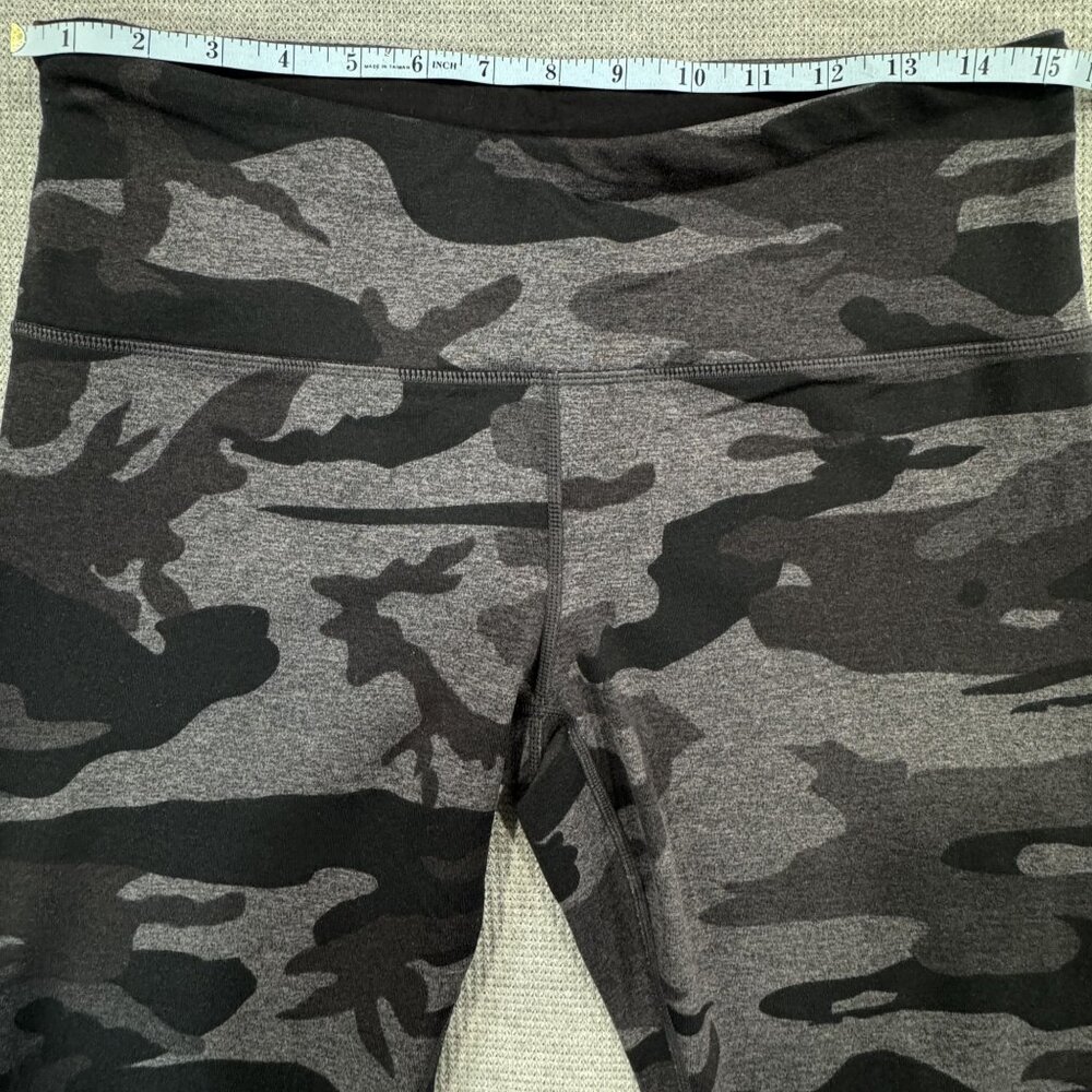 Tuff Athletics Camo Print Womens Leggings Sz Large Black Gray Activewear Pocket - Picture 9 of 14